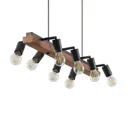 Lindby Morleen - hanging light, 8-bulb, dark wood
