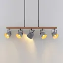 Lindby Adalin hanging light, five-bulb, grey