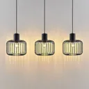 Lindby Vatiki pendant light, cage lampshade 3-bulb