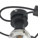 Lindby Ciala LED ceiling light, 4-bulb black/smoke