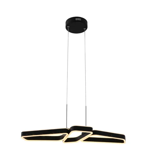 Lucande Quinn LED hanging lamp black three-bulb