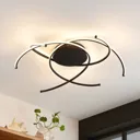 Lindby Yareli LED ceiling light, sand black