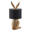 Lindby Lorentina fabric table lamp, rabbit, gold