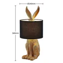 Lindby Lorentina fabric table lamp, rabbit, gold