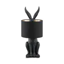 Lindby Lorentina, fabric table lamp, bunny, black