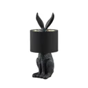 Lindby Lorentina, fabric table lamp, bunny, black