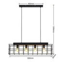 Lindby Mireille cage pendant lamp, wood, 4-bulb