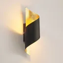 Lindby Chenotara wall lamp in black and gold