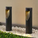 Lindby Ashton LED solar pillar lamp, ground spike