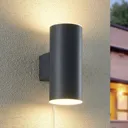 Lindby Maurun LED solar wall light, black