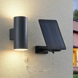 Lindby Maurun LED solar wall light, black