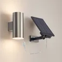 Lindby Maurun LED solar wall light, silver