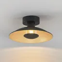 Lindby Narisara ceiling lamp, black and gold 20 cm