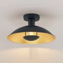 Lindby Narisara ceiling lamp, black and gold 30 cm