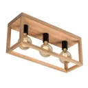 Envolight Rowan ceiling light, oak wood, 3-bulb