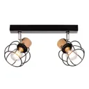 Envolight Fence ceiling light, long, wood, 2-bulb