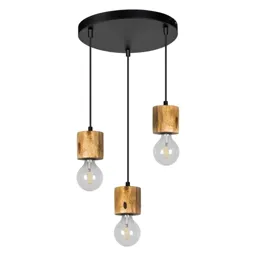 Envolight Terra hanging 3-bulb light pine circular
