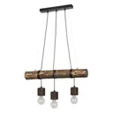 Envolight Terra hanging lamp, dark wood, 3-bulb