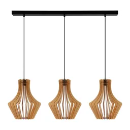 Envolight Floj hanging light, birch plywood 3-bulb