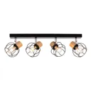 Envolight Fence ceiling light, long, wood, 4-bulb