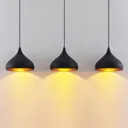 Lindby Elamira pendant light, 3-bulb, black