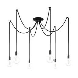 Five-bulb Phoenix hanging light, black