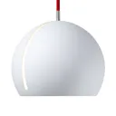 Nyta Tilt Globe hanging lamp, red 3m cable, white
