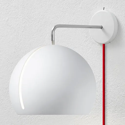 Nyta Tilt Globe Wall wall lamp red cable, white