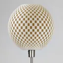 Striking Flechtwerk designer floor lamp, linen