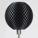 Dark Flechtwerk designer floor lamp, spherical