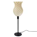 Flechtwerk table lamp, funnel shape, cream