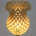 Flechtwerk table lamp, funnel shape, cream