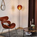 Flechtwerk floor lamp, spherical, copper