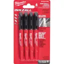 Milwaukee 4 Piece Inkzall Fine Tip Marker Pens - Pack of 4