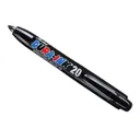 Markal Dura Ink 20 Retractable Fine Bullet Tip Permanent Marker Pen - Black, Pack of 24