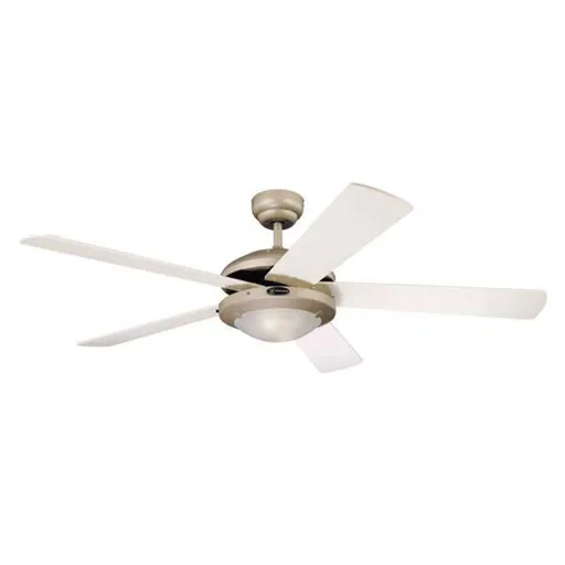 Comet ceiling fan in titanium, white and maple