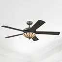 Comet T ceiling fan with a Tiffany-style lampshade