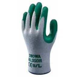 Globus Showa 350R Nitrile Coated Palm Grip Gloves  Green Size 10