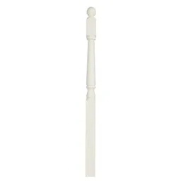 Primed White Turned complete newel post (H)1500mm (W)82mm