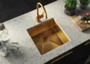 Sauber Stainless Steel Kitchen Sink - Single Bowl with Waste - Gold Finish