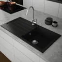 Sauber Black Composite Single Bowl Kitchen Sink - 1000 x 500mm