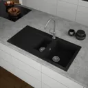 Sauber Black Composite 1.5 Kitchen Sink - 1000 x 500mm