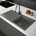 Sauber Grey Composite Single Bowl Kitchen Sink - 1000 x 500mm