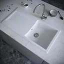 Sauber Matt White Composite Single Bowl Kitchen Sink - 1000 x 500mm