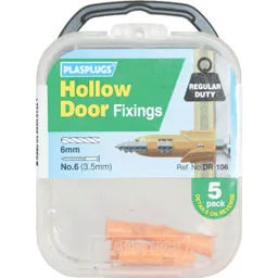 Plasplugs Hollow Door Fixings - Pack of 5