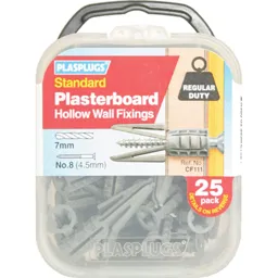Plasplugs Plasterboard Hollow Wall Fixings - Pack of 25