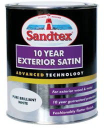 Sandtex Pure brilliant white Satin Metal & wood paint, 750ml
