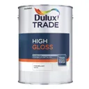 Dulux Trade Pure brilliant white High gloss Metal & wood paint, 5L