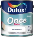 Dulux Once Pure brilliant white Gloss Metal & wood paint, 2.5L
