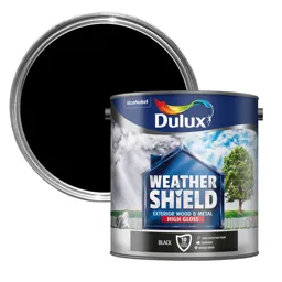 Dulux Weathershield Black Gloss Metal & wood paint, 2.5L